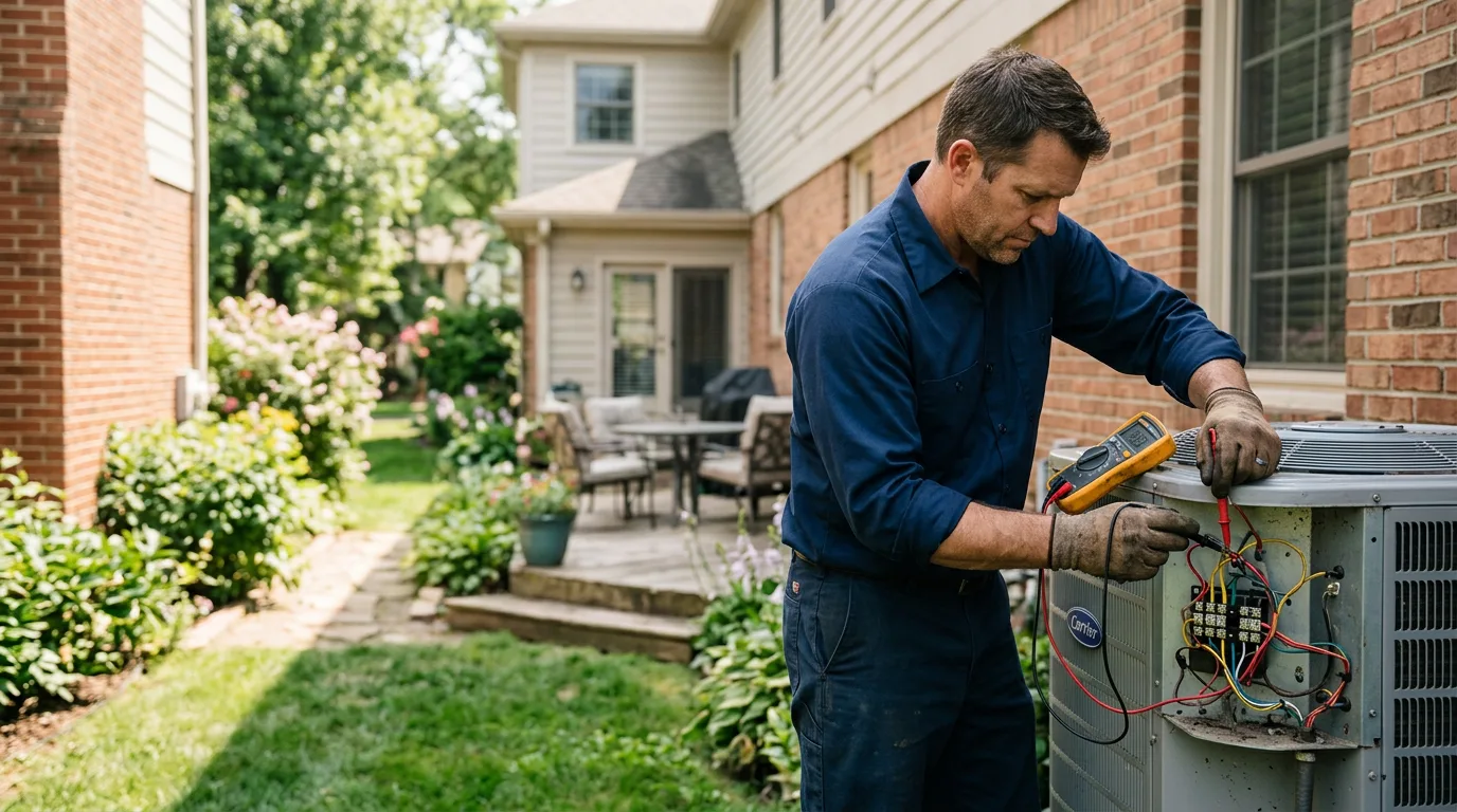 HVAC technician working near La Mesa, NM